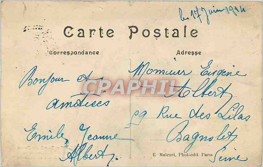 CPA au bord de l'eau cabaret champetre le quart d'heure de Rabelais — Verso