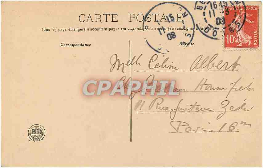 Besançon — La Porte Noire et la Cathédrale Saint-Jean — Collection M. G. R. — Rückseite