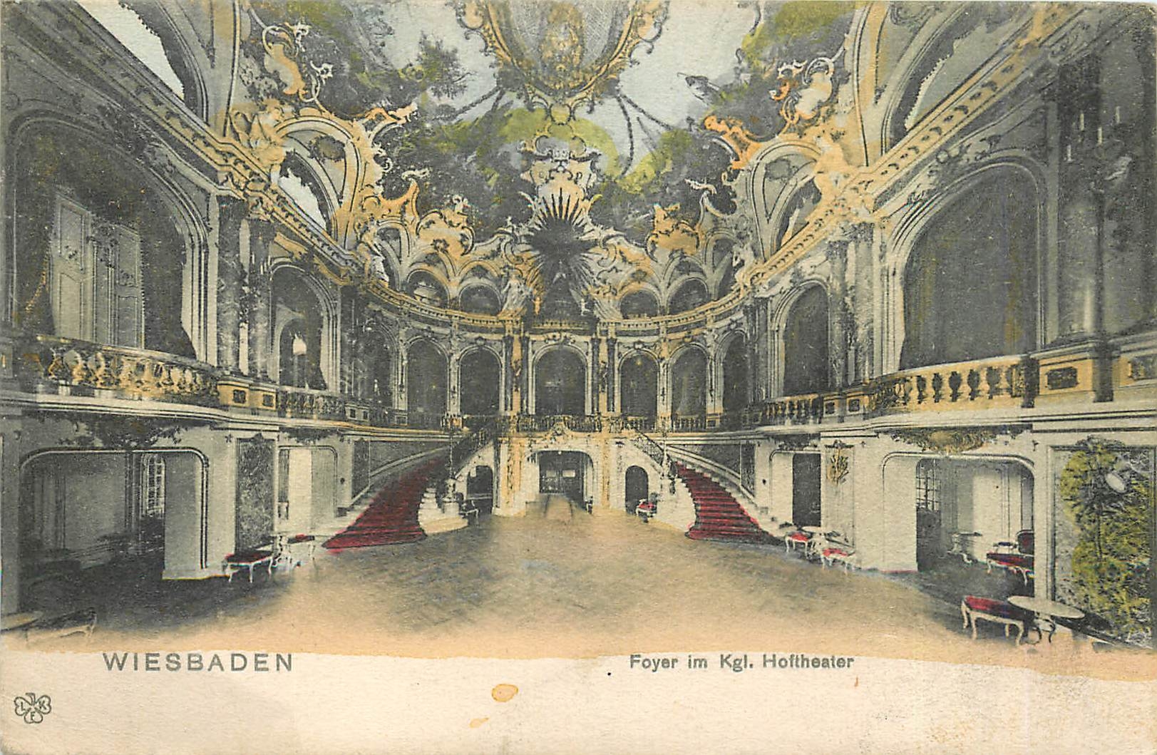CPA Wiesbaden foyer im Kgl Hoftheater