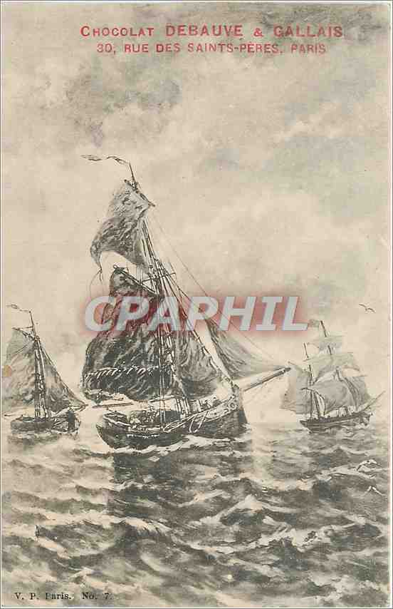 CPA Chocolat Debauve et Gallais 30 rue des Saint-Pere Paris Bateau
