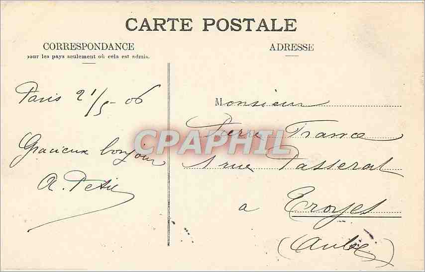 CPA Environs de Montreux en hiver Luge — Rückseite