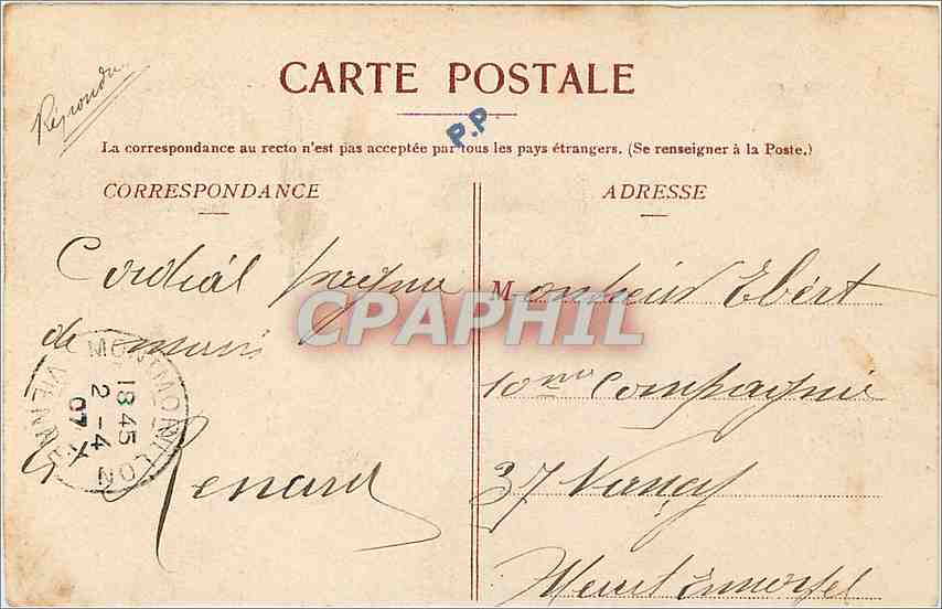 CPA Vienne Château — Rückseite