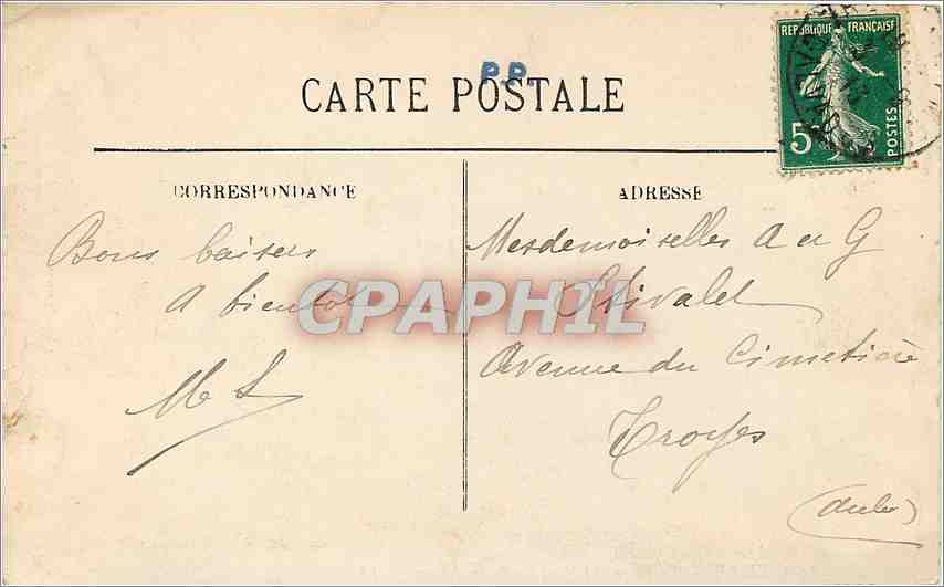 CPA Trouville la plage et l'hotel des Roches Noires — Rückseite