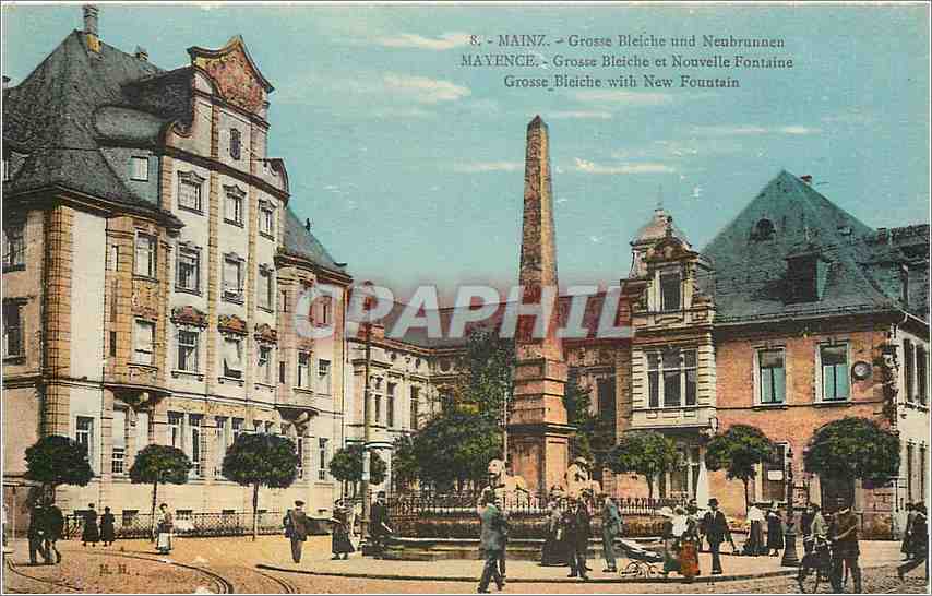 CPA Mayence grosse Bleiche et nouvelle fontaine