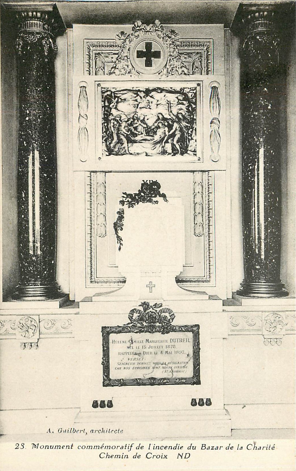 CPA Paris monument commemoratif de l'incendie du Bazar de la Charite
