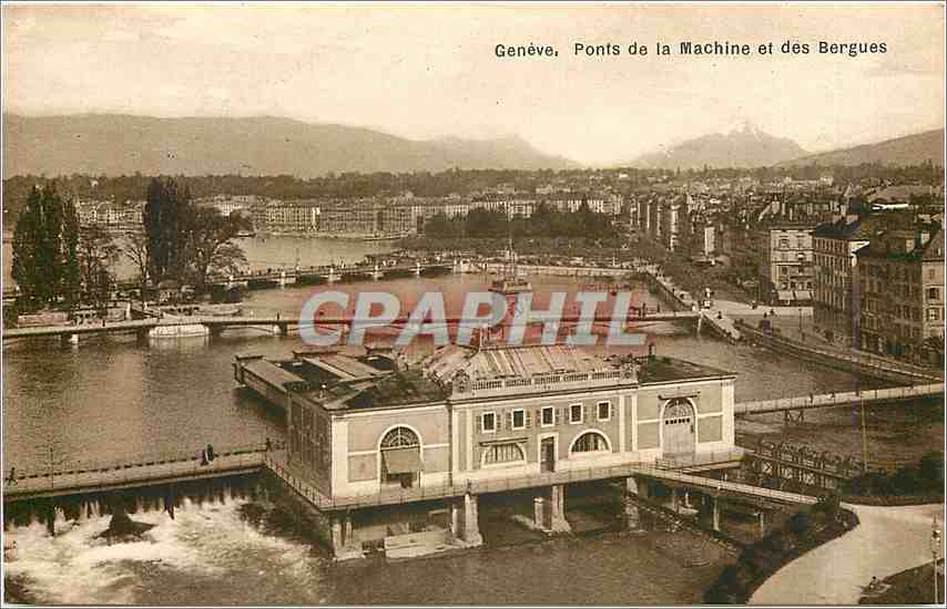 CPA Geneve ponts de la Machine et des Bergues