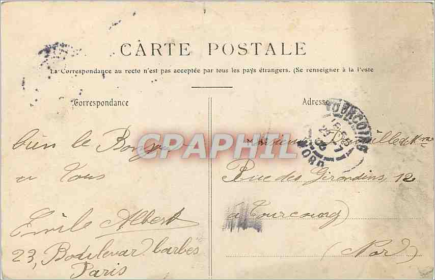 CPA Paris Buttes-Chaumont le pont suspendu de le Belvedere — Rückseite