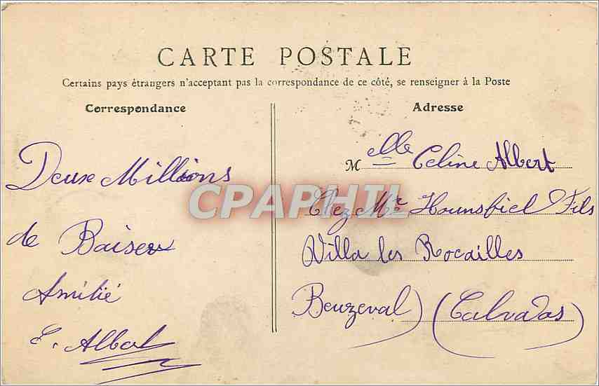 CPA Paris boulevard de la Madeleine — Rückseite