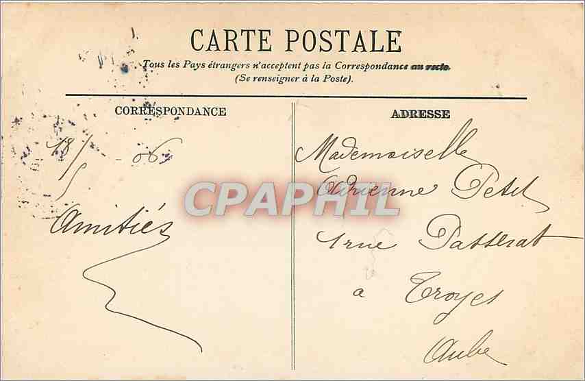 CPA Paris la Sainte Chapelle et le Palais de Justice — Rückseite