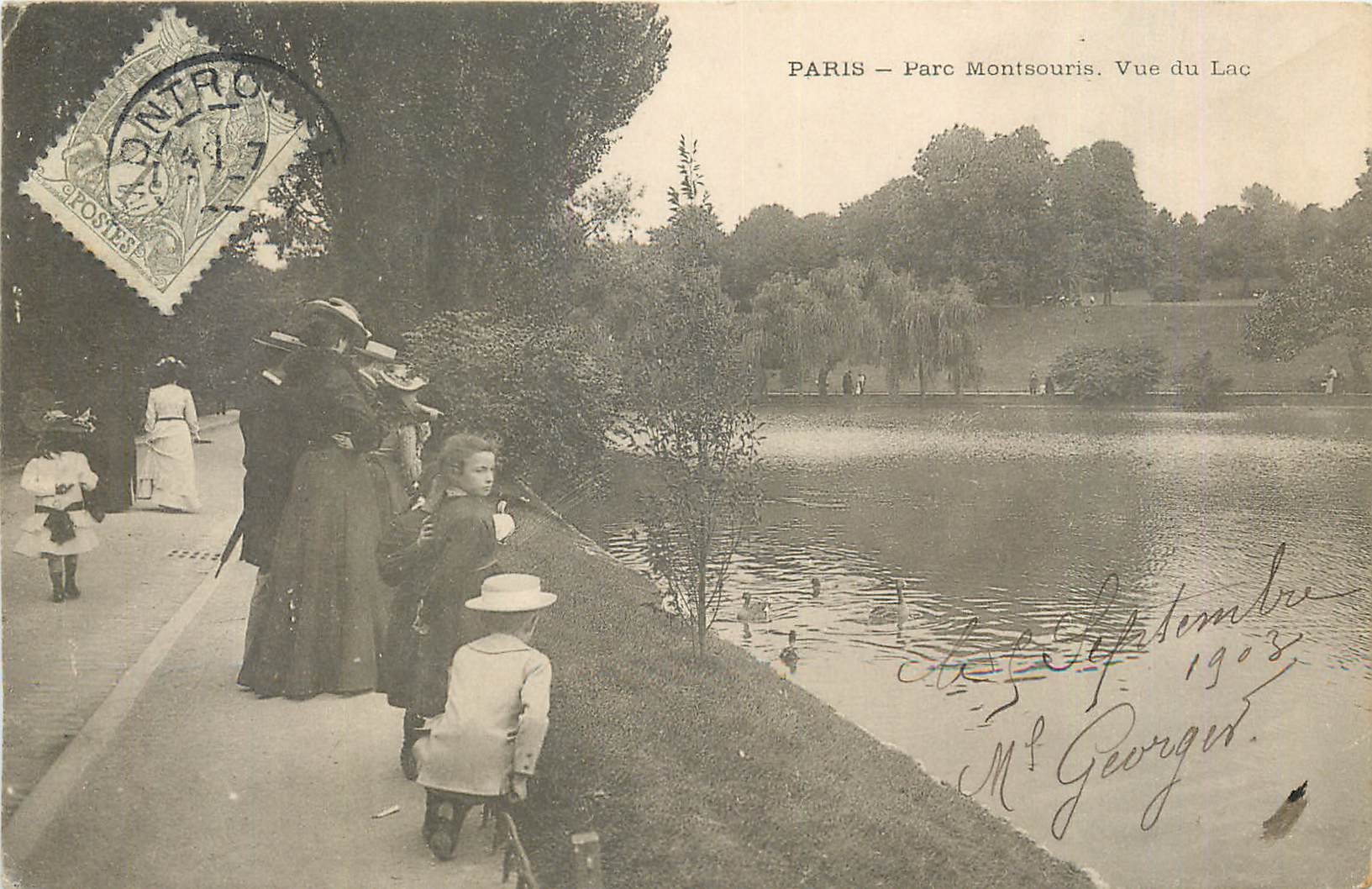 CPA Paris parc Montsouris vue du lac