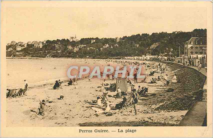 CPA Perros Guirec la plage