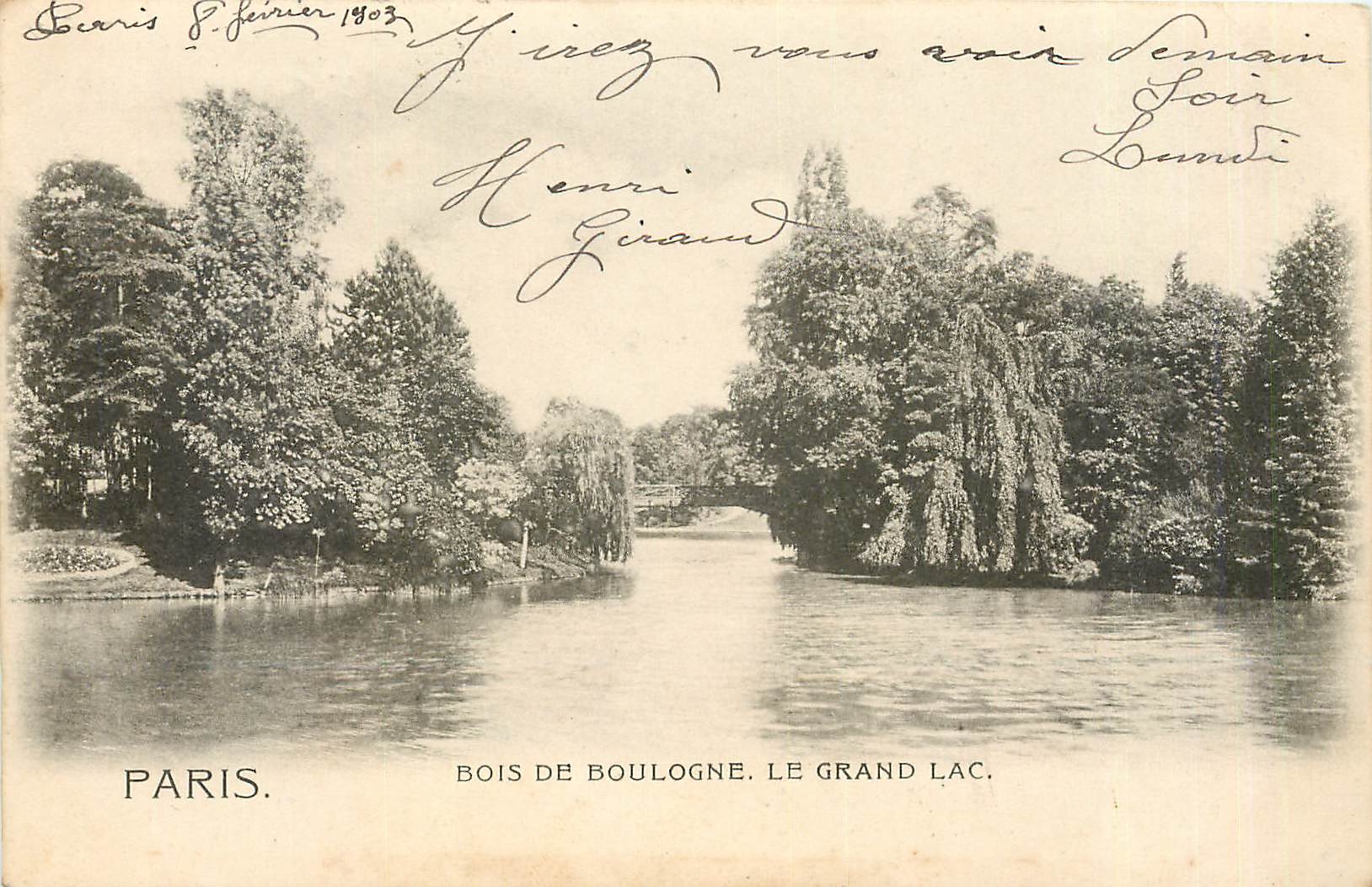 CPA Paris Bois de Boulogne le grand lac