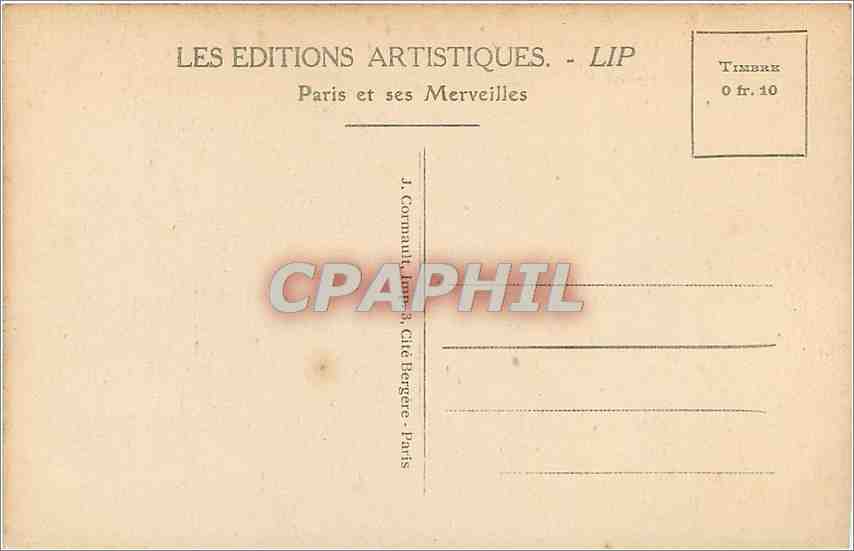 CPA Paris la cambre des deputes — Rückseite