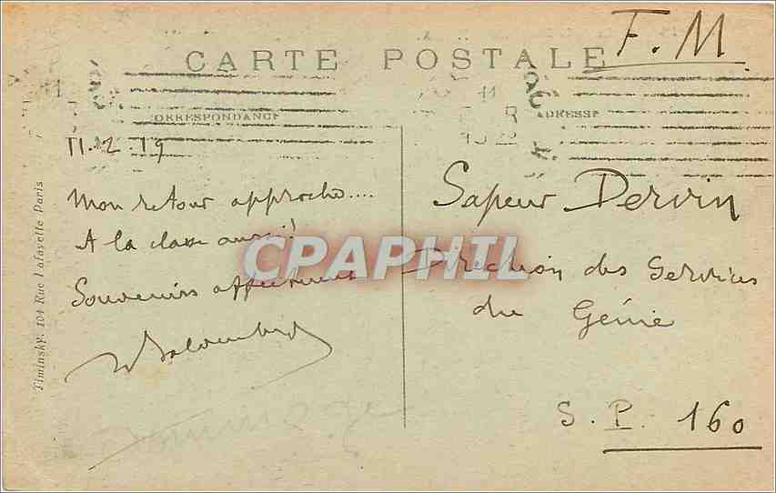 CPA Paris eglise de la Madeleine — Rückseite