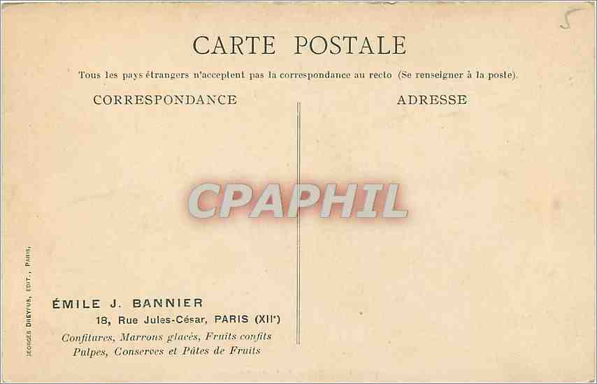 CPA Paris Eglise de la Madeleine — Rückseite