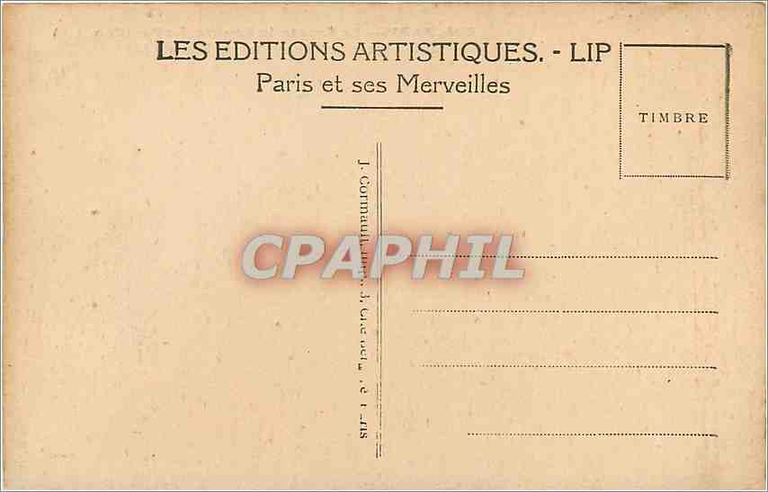 CPA Paris le square du Louvre Le pavillon Mollien et la pavillon de Flore — Rückseite
