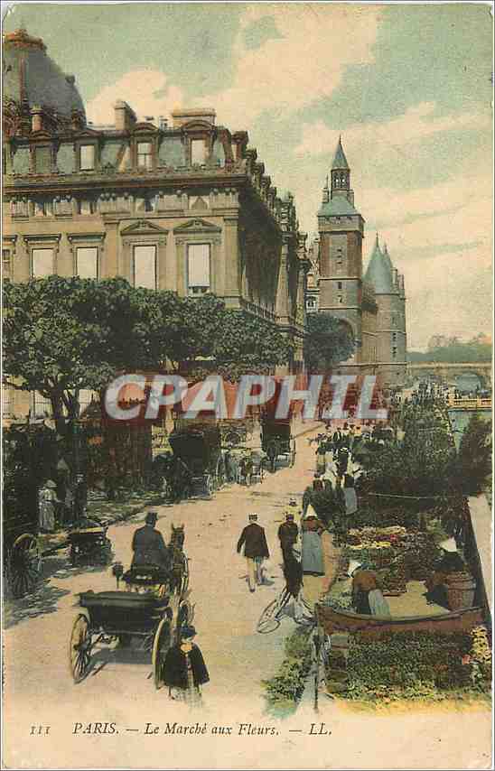 CPA Paris le marché aux fleurs