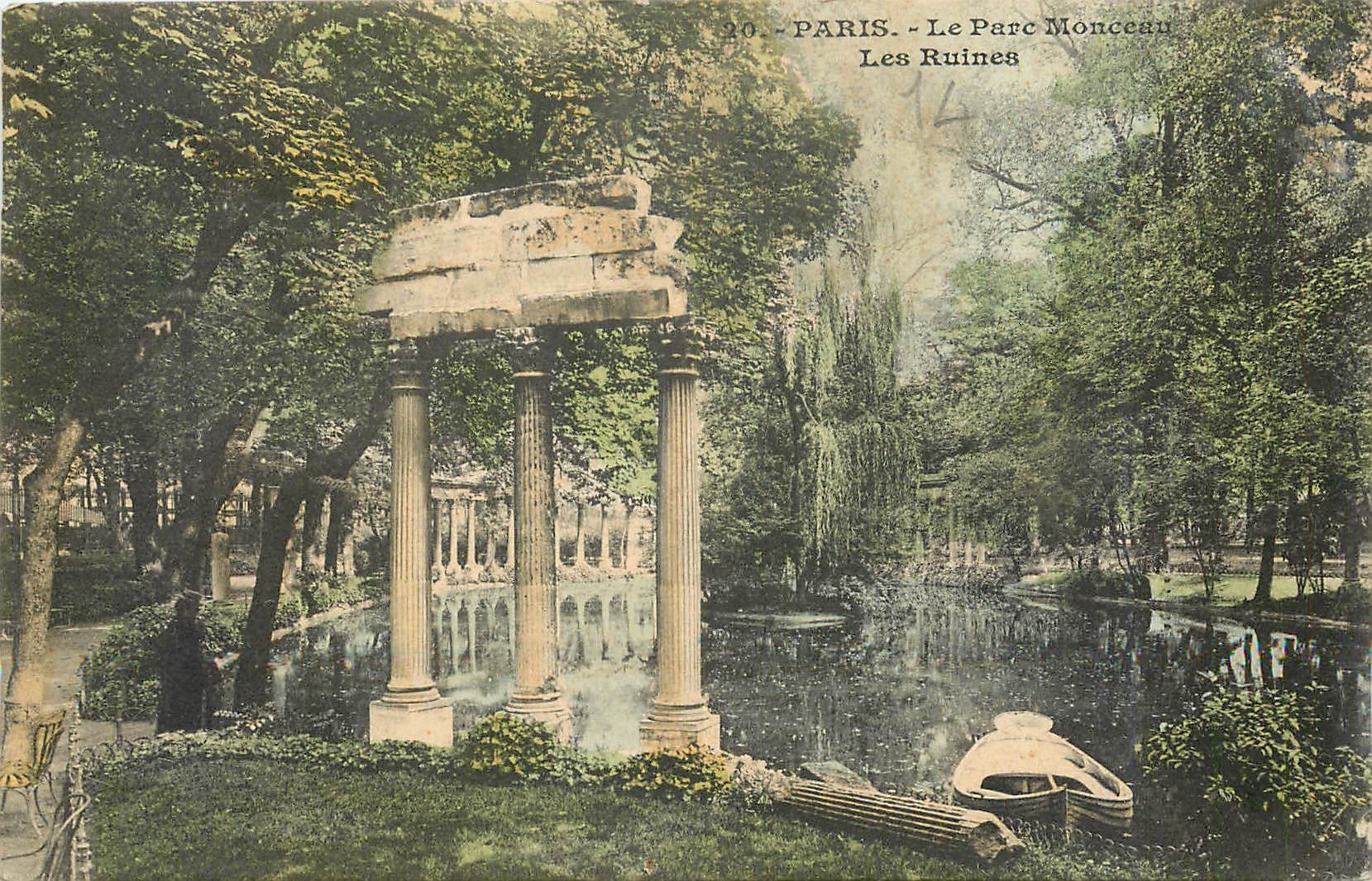 CPA Paris le parc Monceau les ruines