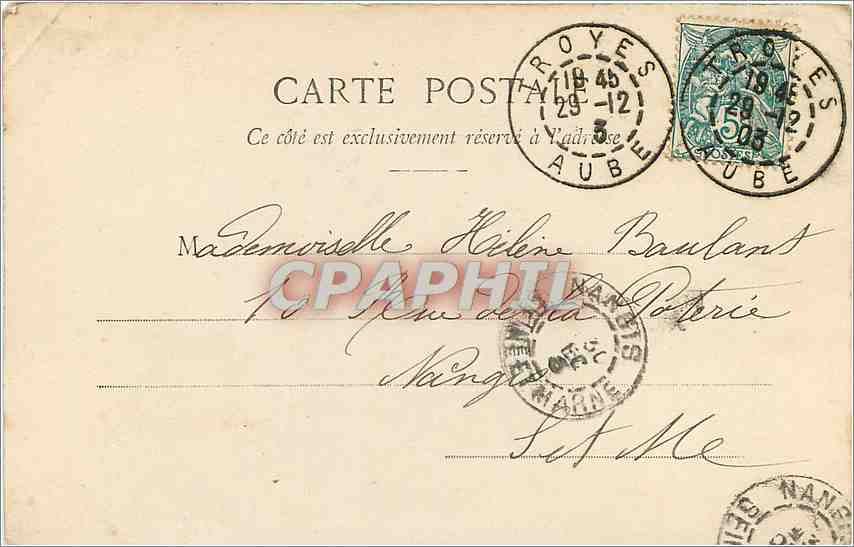 Je rapporte l'espérance — jeune femme et vieille femme — Agostine A. Branche & Cie, n° 1904 — Reverso