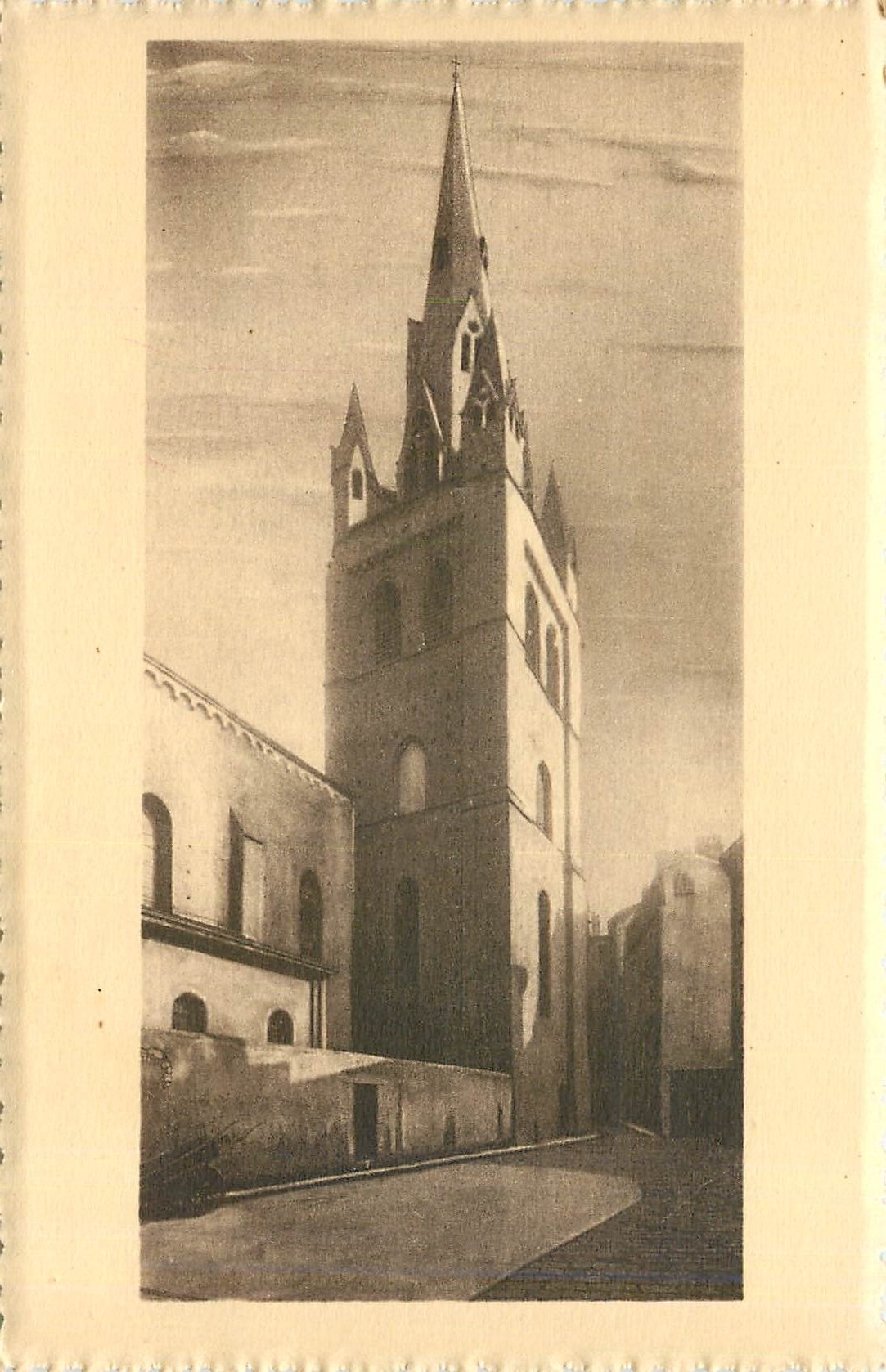 Le Vieux Grenoble — Clocher de l'Église Saint-André (XIII-XIV s.) — Cliché Olidieux