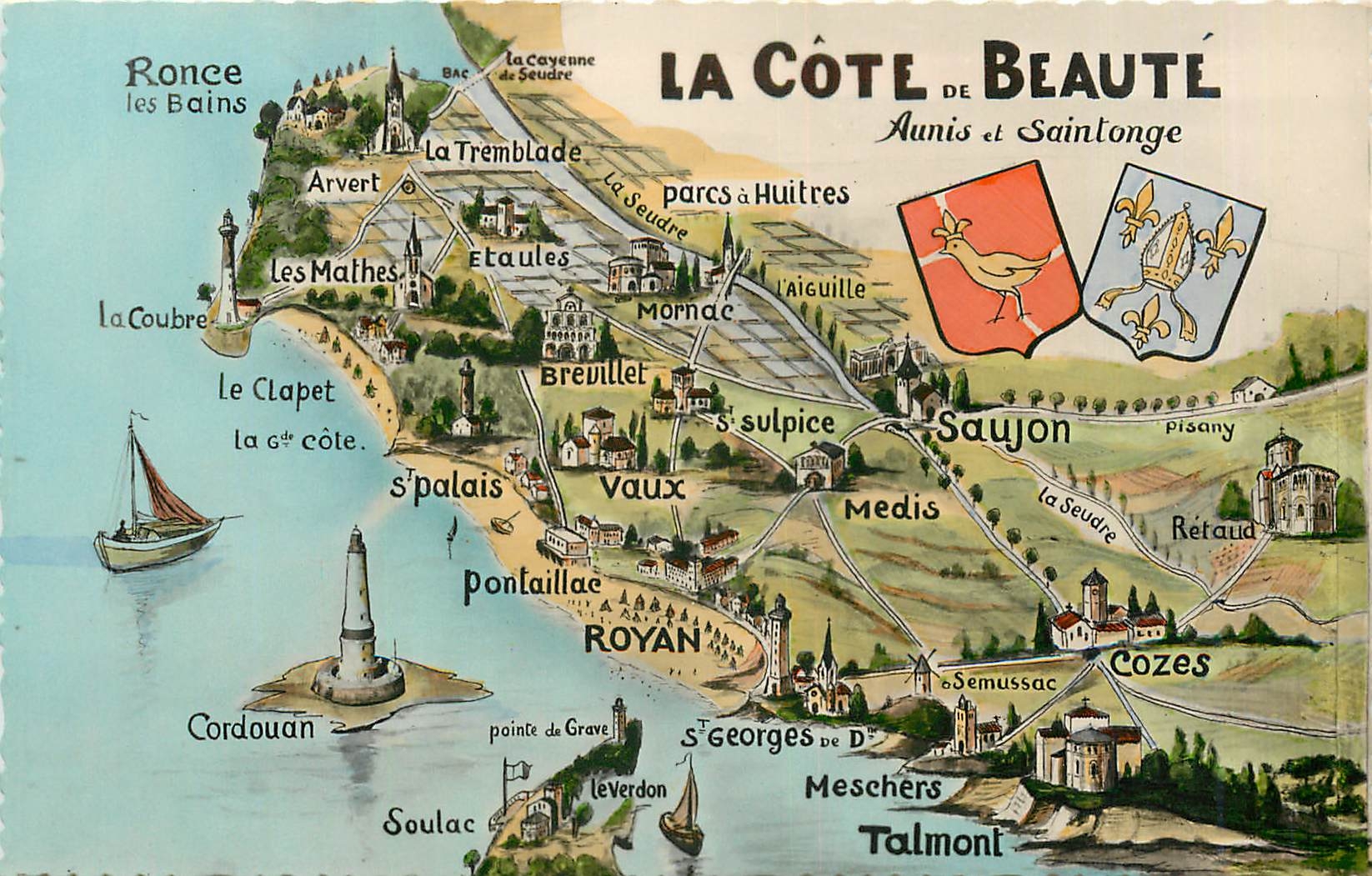 CPM La Cote de Beauté Ronce les Bains Saujon Cozes Royan Phare