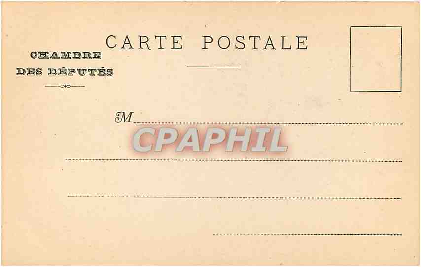 Chambre des Députés — Fresques d'Éugène Delacroix (Adam et Ève) — A. Peppe, éditeur Garenne s/s, N° 22 — Achterkant