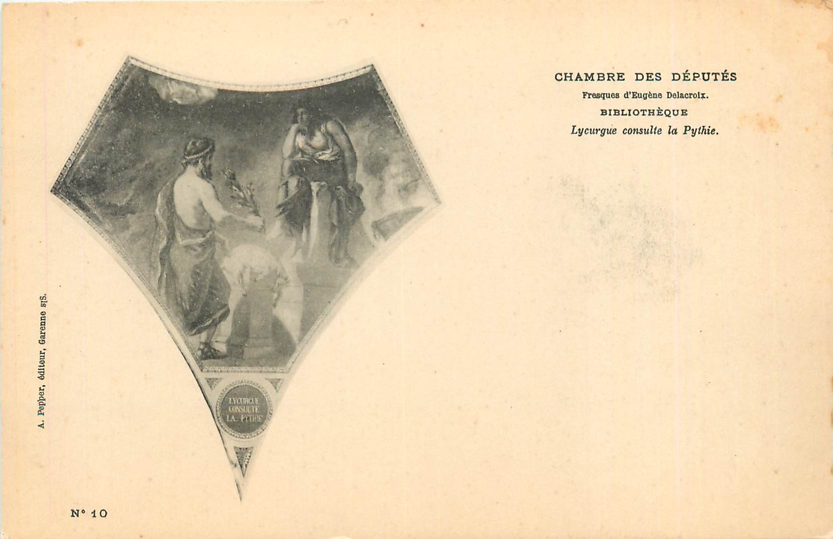 Chambre des Députés — Fresques d'Eugène Delacroix — Éditeur A. Popjéer, Garenne g/S, n°10