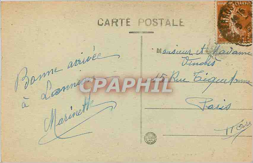 CPA Lannion - Le Port Sainte'Anne et l'Hotel de France — Rückseite