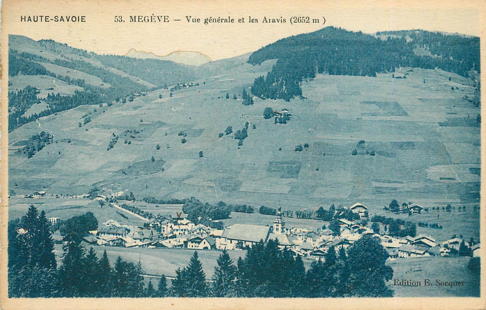 CPA HAUTE-SAVOIE MEGEVE - Vue générale et les Aravis