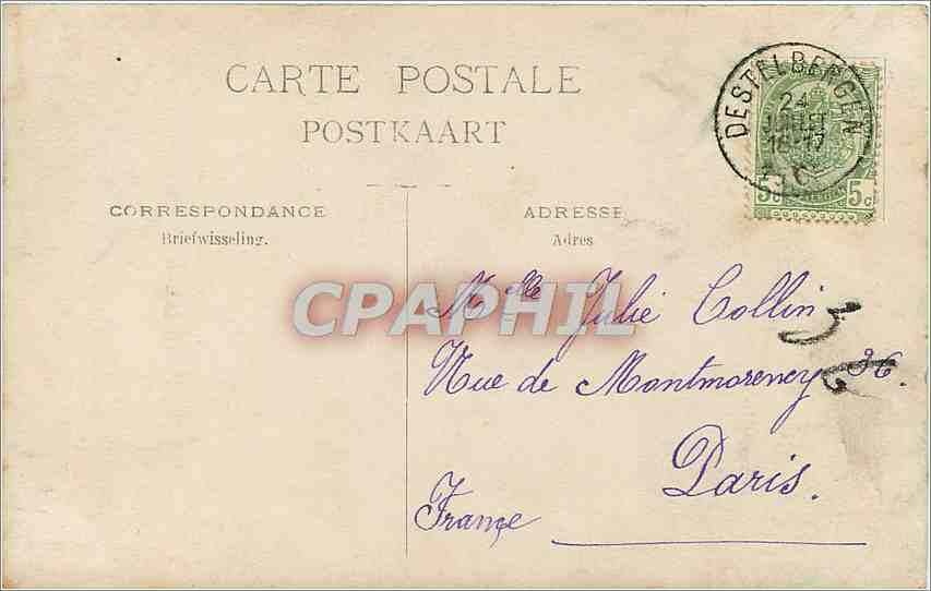 CARTE PHOTO Femme — Verso