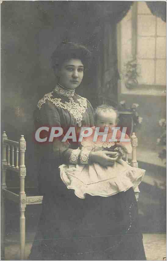 CARTE PHOTO Femme Enfant