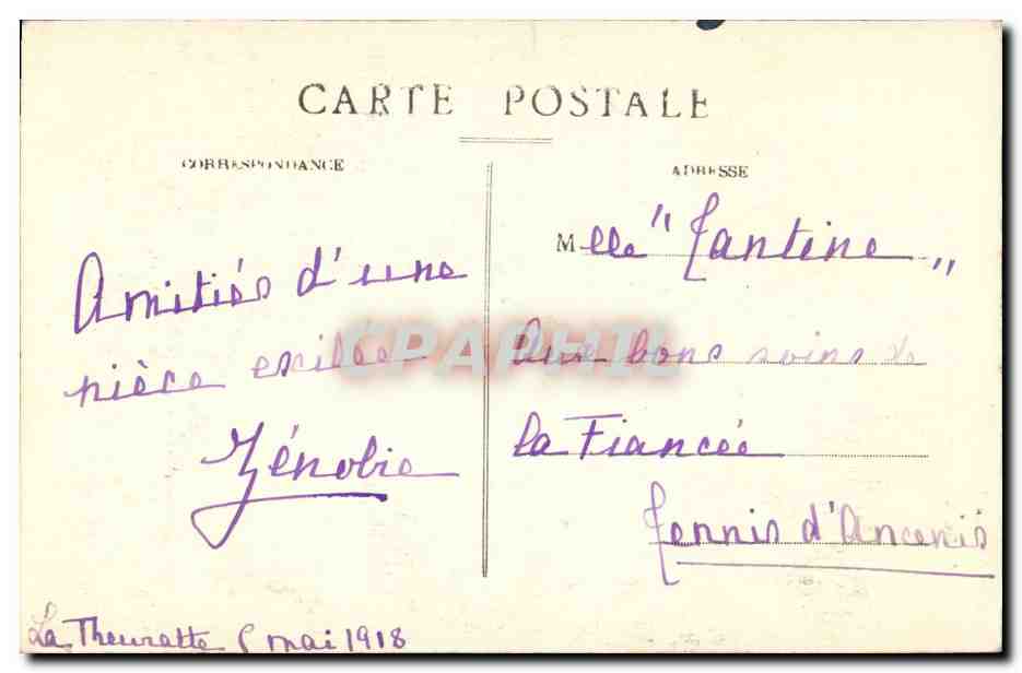 CPA Au Berry La Luniotte et la Chambreux (folklore costume) — Verso