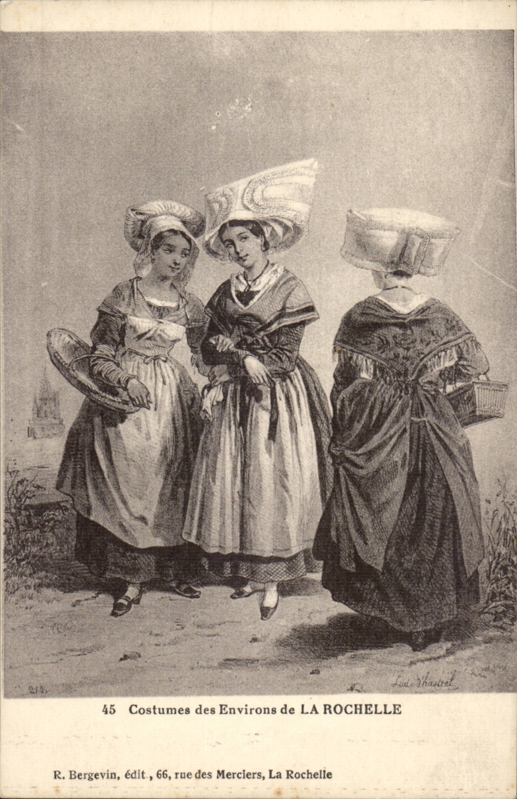 CPA Costumes des environs de la Rochelle (folklore costume)