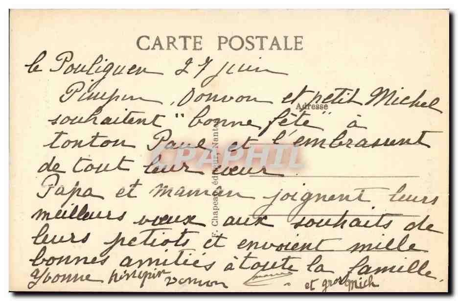 CPA Un petit gars breton Bretagne (folklore costume) — Verso