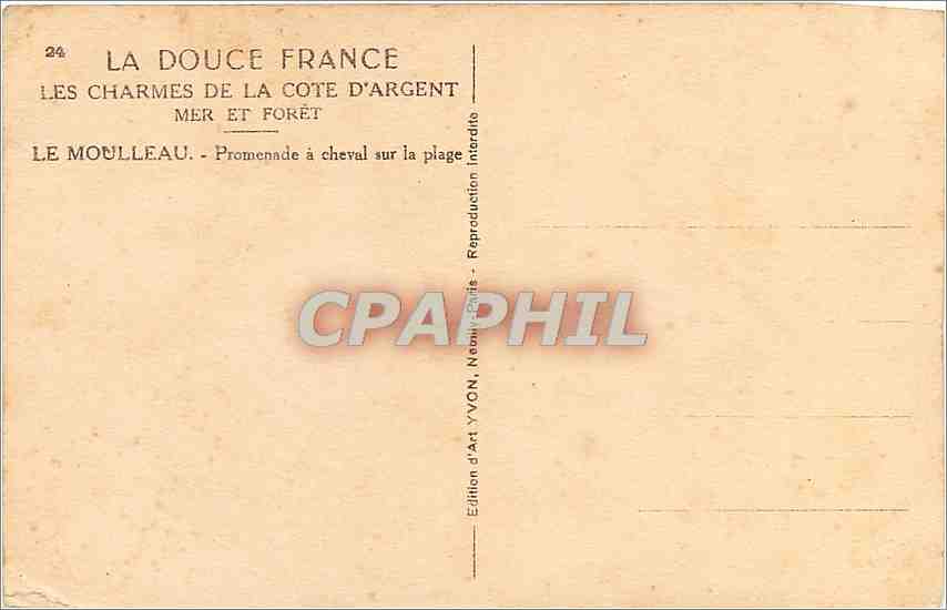 CPA Les Charmes de la Cote d'Argent Mer et Foret  — Back