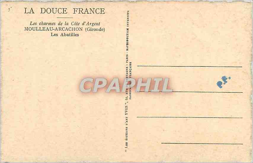 CPA Les Charmes de la Cote d'Argent Moulleau Arcachon Gironde Les Abatilles  — Rückseite