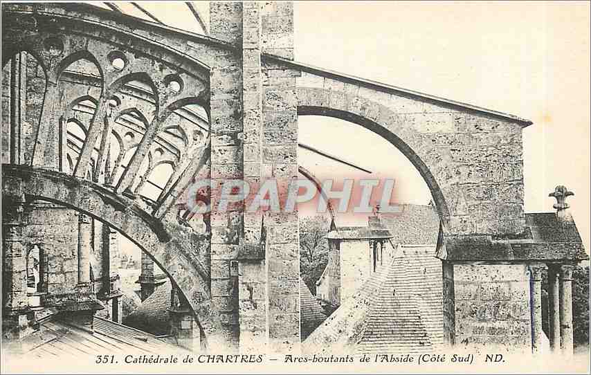 Cathédrale de CHARTRES — Arcs-boutants de l'Abside (Côté Sud) — ND.
