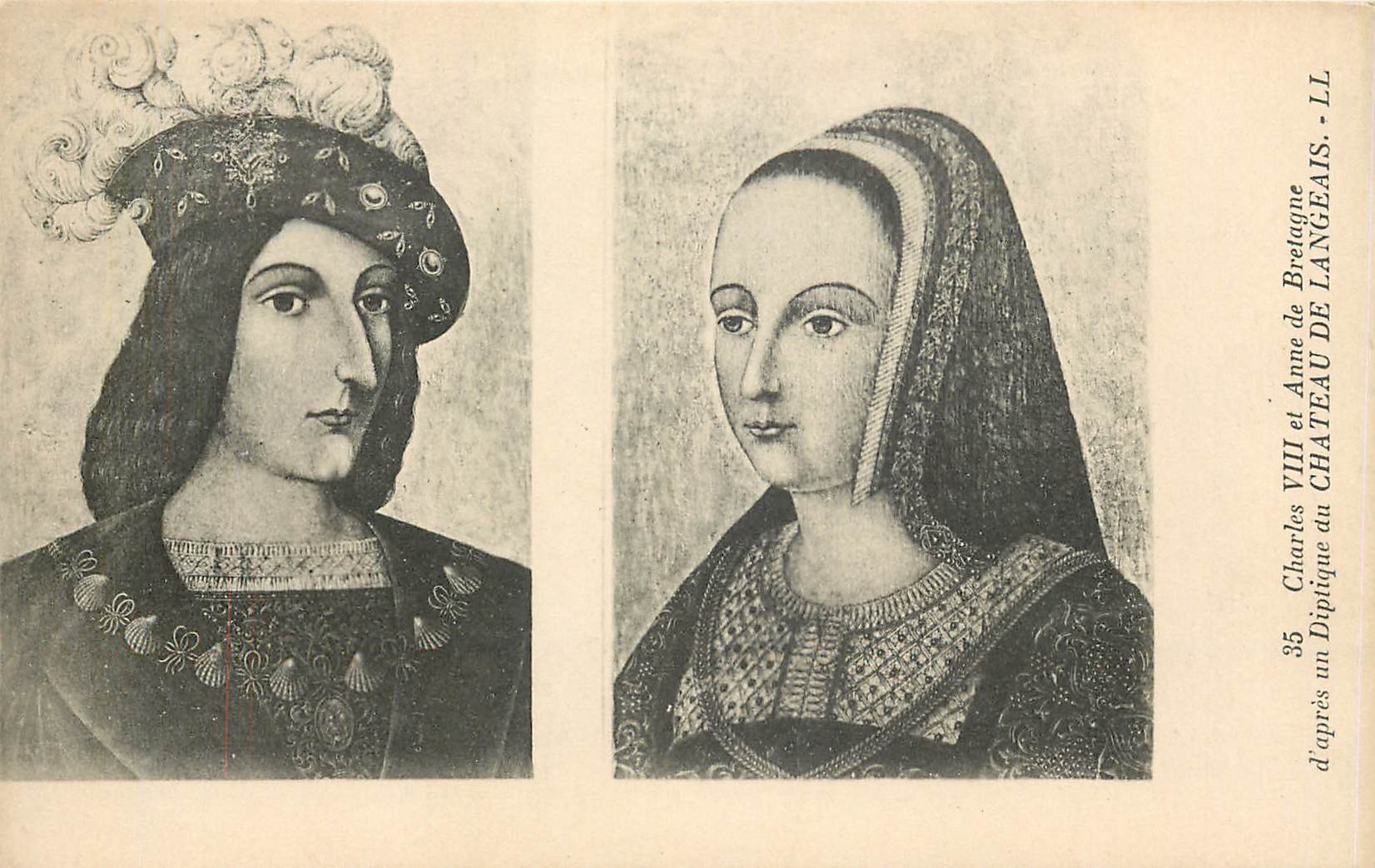 CPA Charles VII et Anne de Bretagne d'Apres un Diptique Chateau de Langeais 