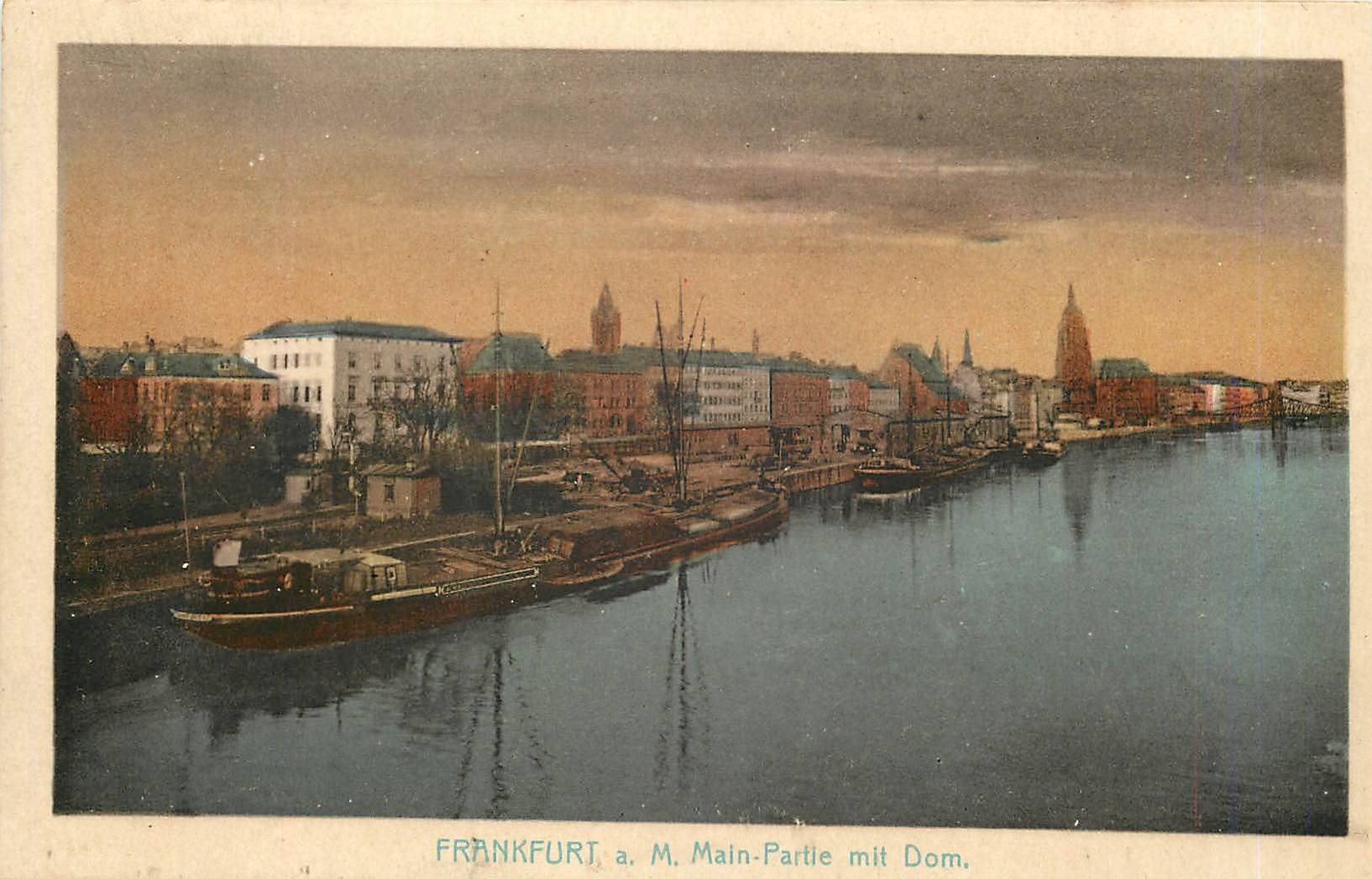 CPA Frankfurt aM Main Partie mit Dom Bateau