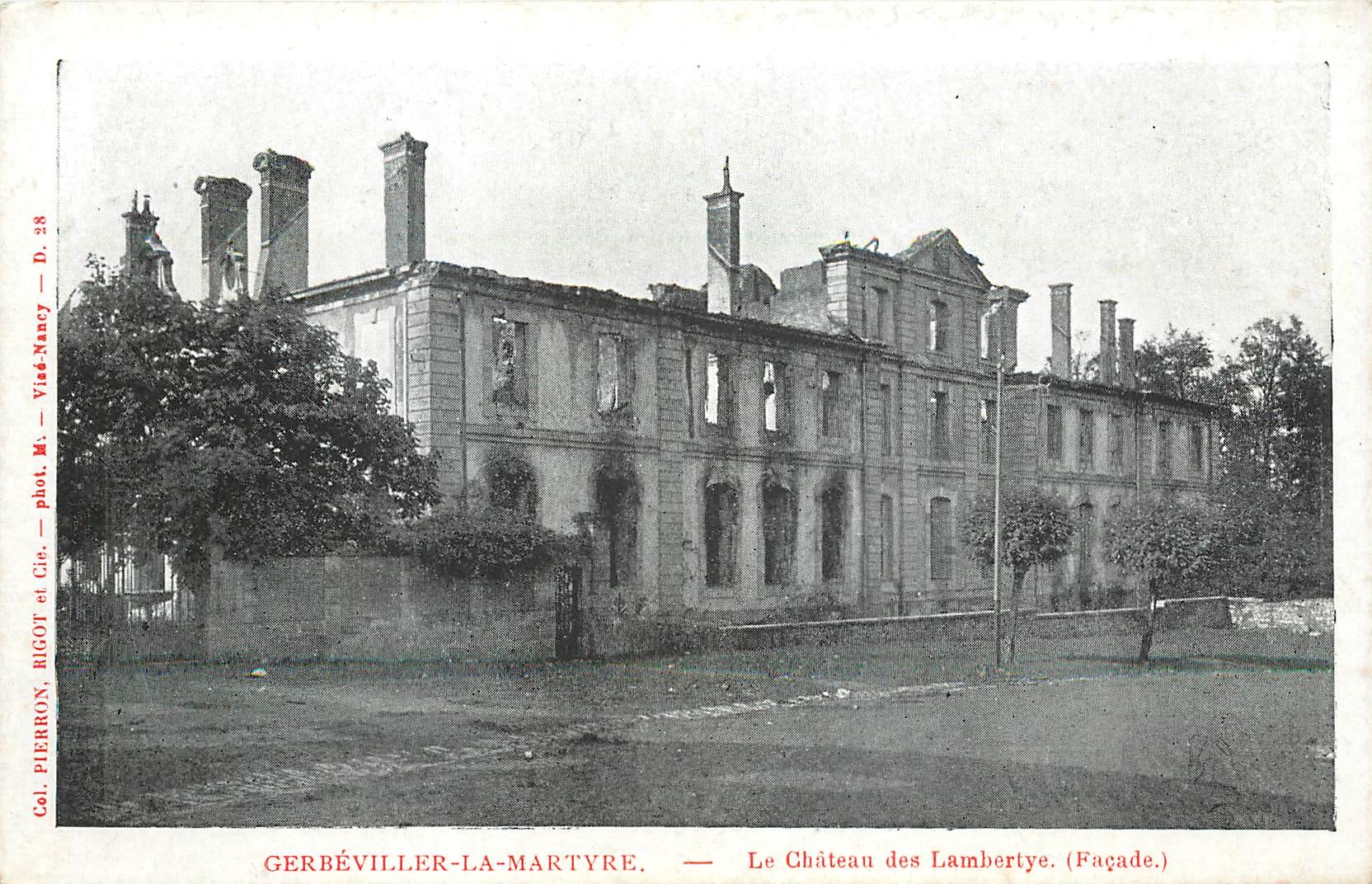 CPA Gerbeviller la Martyre Le Chateau des Lambertye Facade 