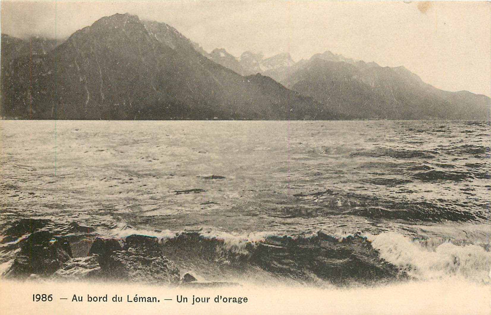 CPA Au bord du Leman Un jour d'Orage 