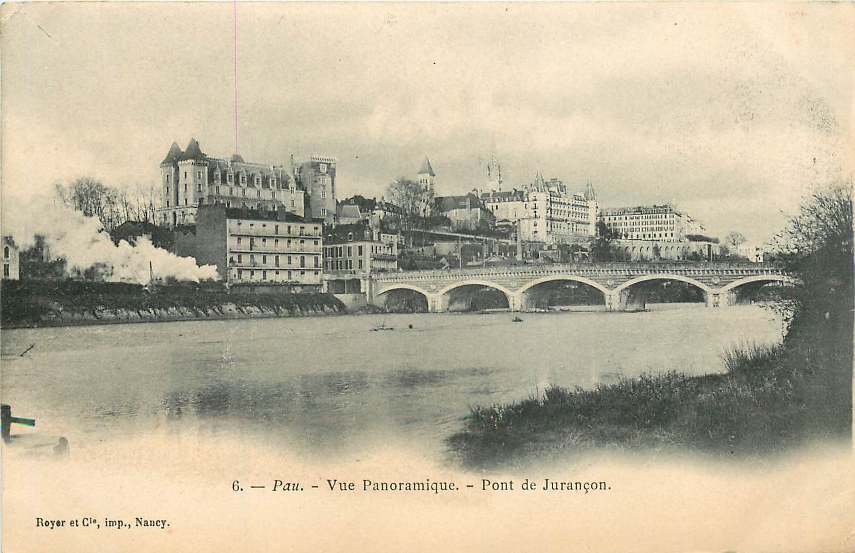 CPA Pau Vue Panoramique Pont de Jurancon Train