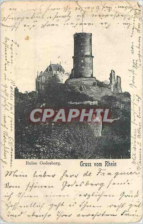 CPA Ruine Godesberg Gruss vom Rhein 