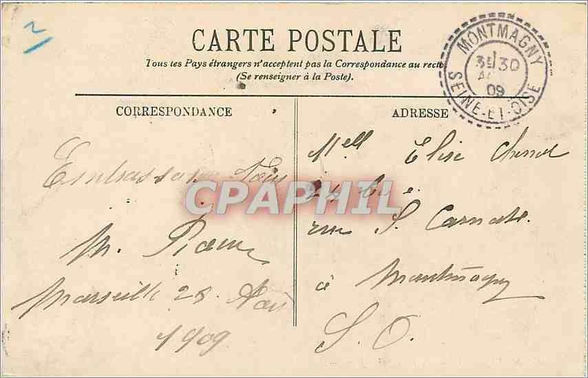 CPA Marseille Le Fort Saint Jean  — Rückseite