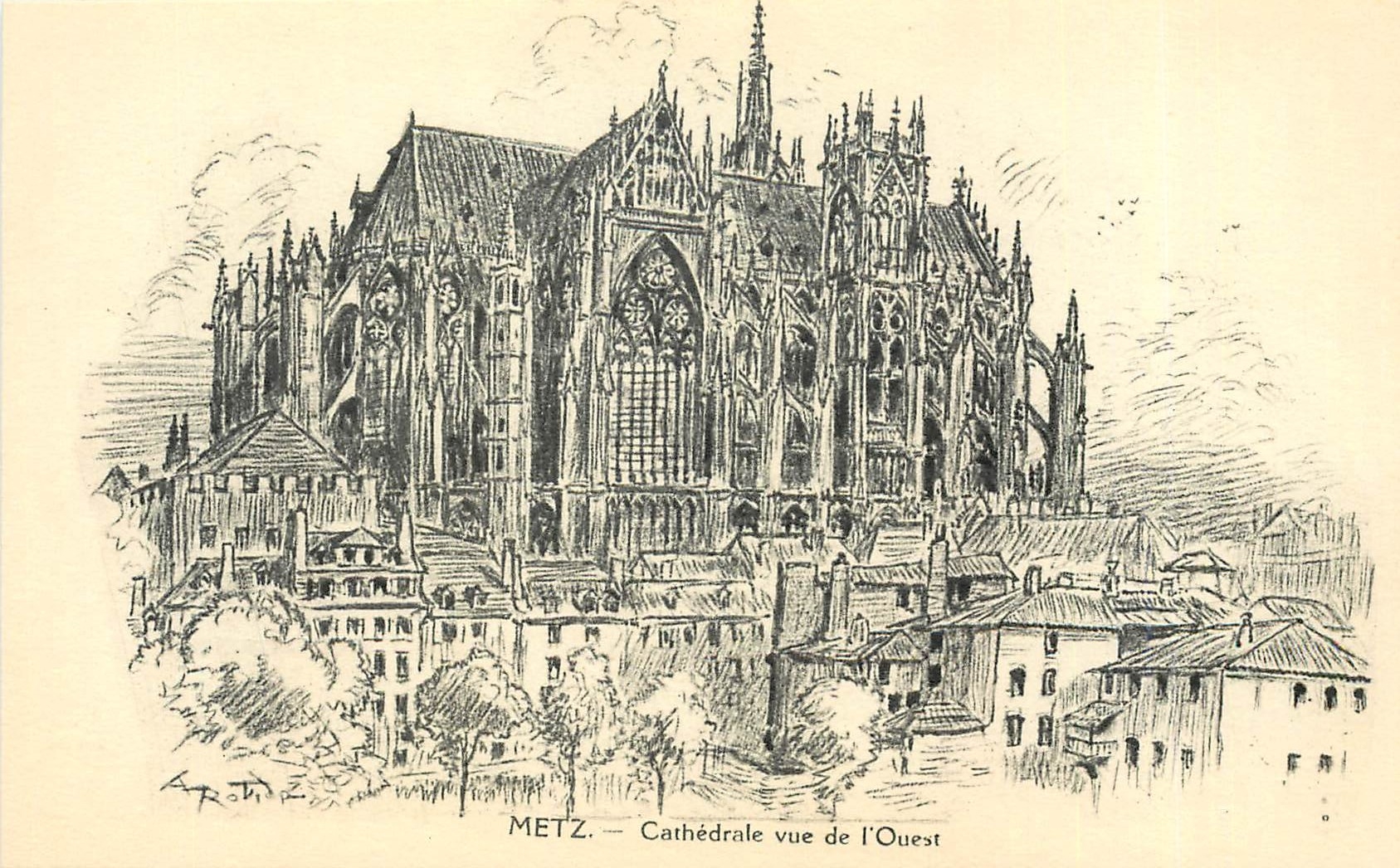 CPA Metz Cathedrale vue de l'Ouest 