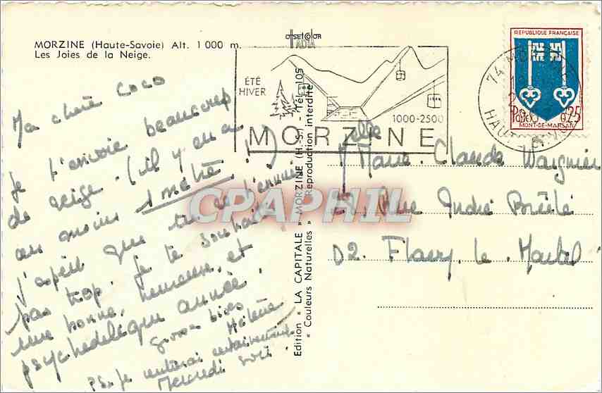 Morzine (Haute-Savoie) — Les Joies de la Neige — Édition La Capitale — Verso