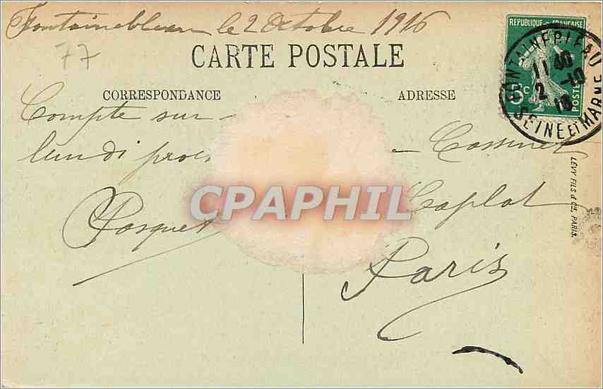 Fontainebleau — Pavillon des Kaisers und Schloss — N. G. — n° 408 — Rückseite