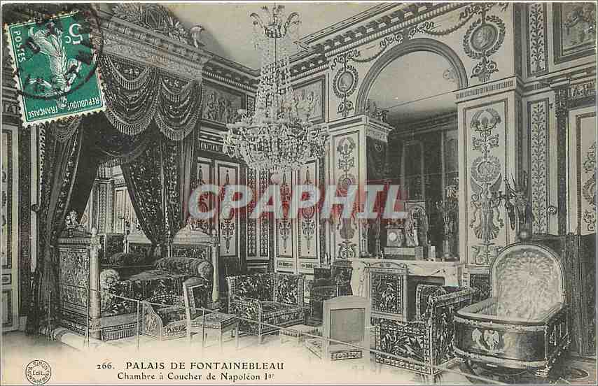 Palacio de Fontainebleau — Habitación de Napoleón I — Editor: B. Lévy, n.º 266
