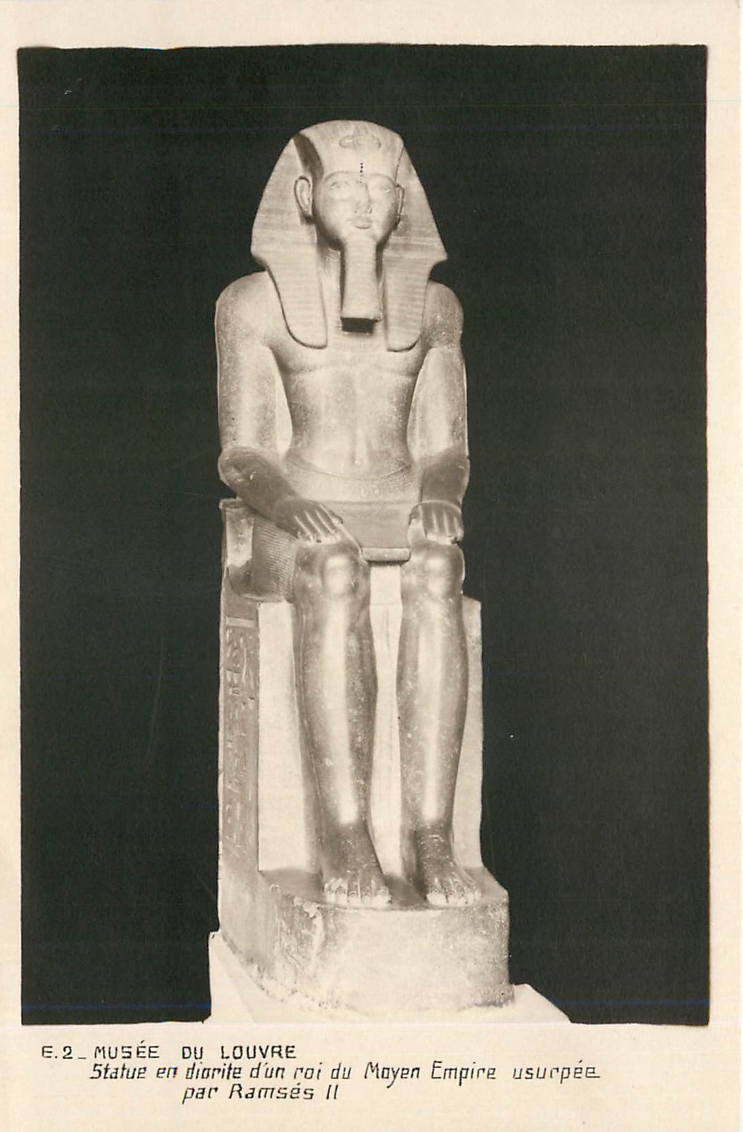 CPA Musee du Louvre Statue en diorite d'un roi du Mayen Empire usurpee par Ramses II 