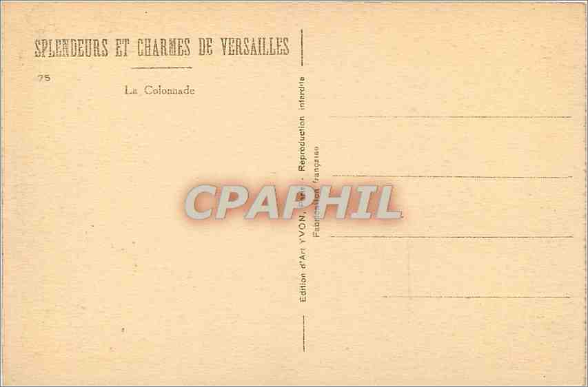 CPA Versailles La Colonnade  — Verso